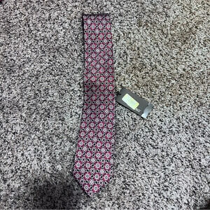 Murano Necktie Burgundy Floral Geometric Silk Tie‎ Business Formal